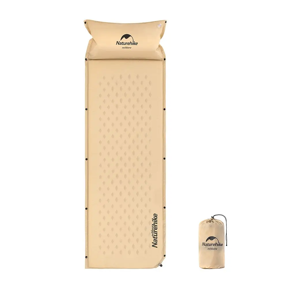 Килимок самонадувний Naturehike (NH15Q002-D) 2,5м - одномісний - з подушкою - бежевий - фото 9