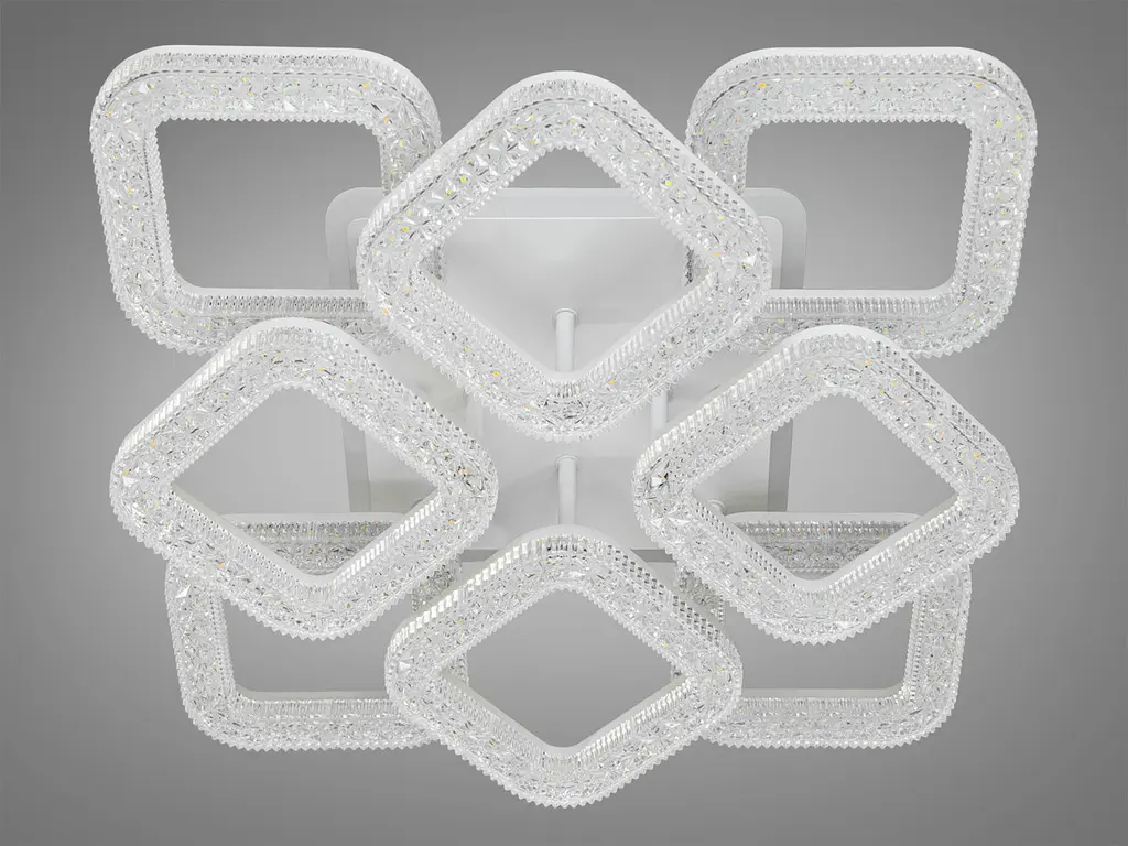 Плоска світлодіодна стельова люстра з пультом S2205/4+4WH LED 3 - фото 4
