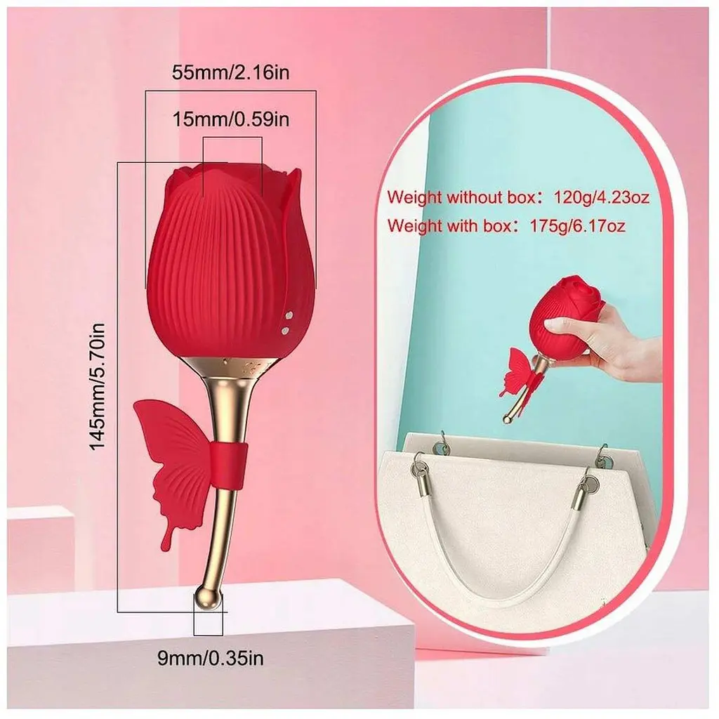 Вакуумный стимулятор клитора с вибрацией Boss Series Flirting Partner красный - фото 11