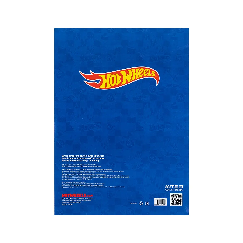 Білий картон Kite A4 Hot Wheels 10 аркушів (HW24-254) - фото 4