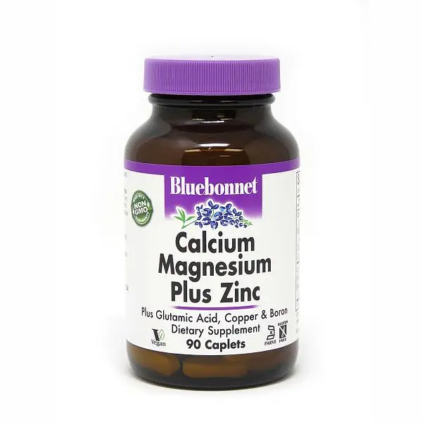 Вітаміни та мінерали Bluebonnet Nutrition Calcium Magnesium plus Zinc, 90 каплет