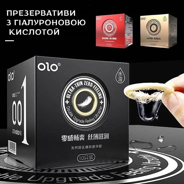 Набор презервативов Olo Neo Black 10 шт. + Olo Neo Red 10 шт. + Olo Physical Delay Sleeve Пролонгирующие 10 шт. - фото 10