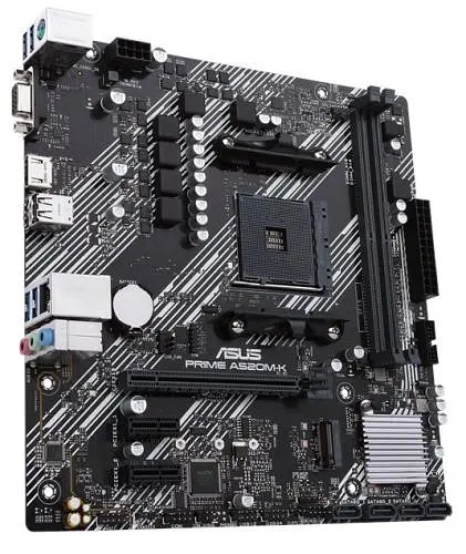 Материнська плата AM4 (A520) Asus PRIME A520M-K, A520, 2xDDR4, Int.Video(CPU), 4xSATA3, 1xM.2, 1xPCI-E 16x 3.0, 2xPCI-E 1x 3.0, ALC887 6xUSB3.2/6xUSB2.0, VGA/HDMI, MicroATX - фото 4