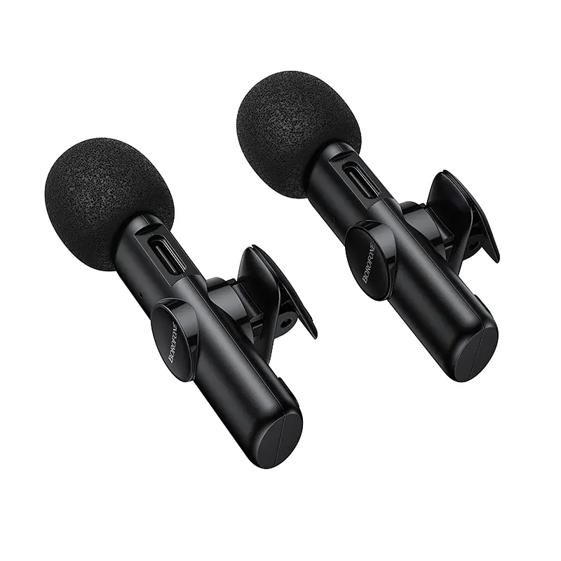Бездротова мікрофонна система BOROFONE BFK16A Winner dual-mic (Lightning) Black - фото 5