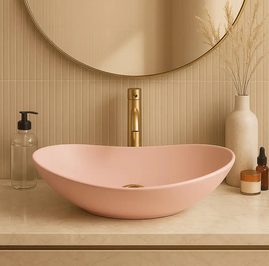 Умивальник Rea Royal 60 накладний powder pink matt REA-U6374 - фото 4