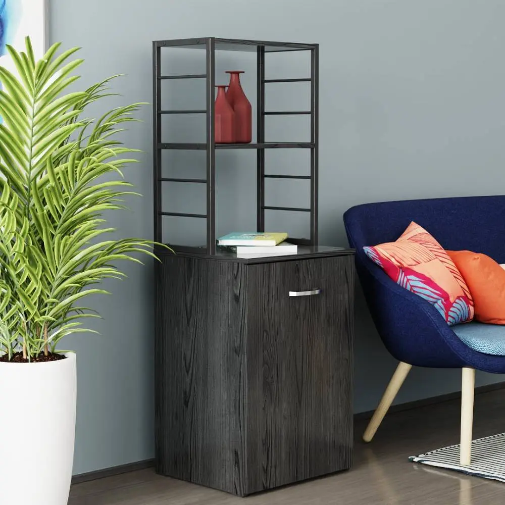 Стіл-тумба трансформер Смарт 4/1 з етажеркою Ferrum-decor 1430x1450x500 Чорний метал ДСП Сосна Кембра 16 мм (FRD-105125) - фото 5