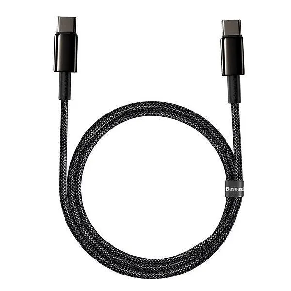 Кабель Baseus Tungsten Gold Cable Type-C to Type-C 100W 1m CATWJ-01 Black - фото 2