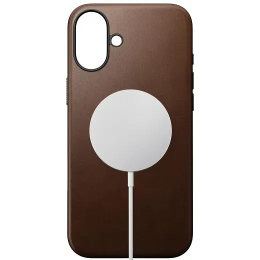 Шкіряний чохол Nomad Modern Leather Case Brown для iPhone 16 (NM01850885) - фото 2