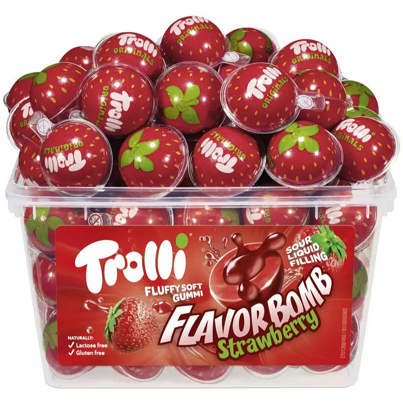 Цукерки мармелад Trolli Flavor Bomb Strawberry 60 шт. 1.128 кг