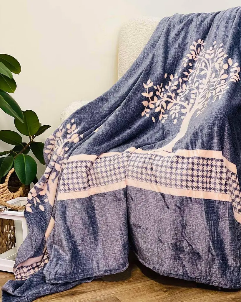 Плед Ecotton 150х220 см із мікрофібри Well Soft Дерева синій (23497)