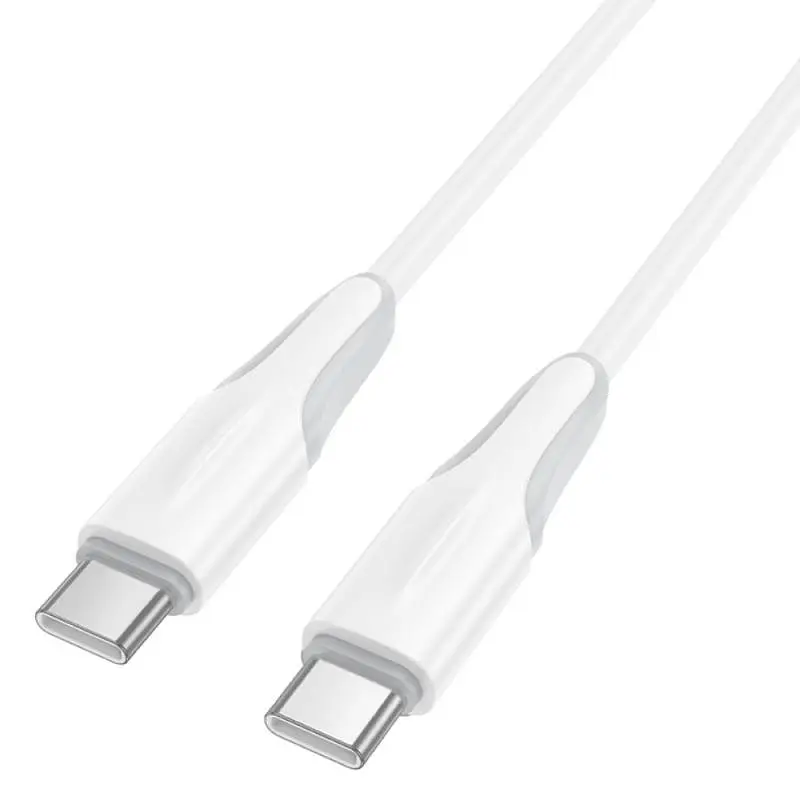 Дата кабель Borofone BX119 New Type-C to Type-C 60W (1m) White - фото 3