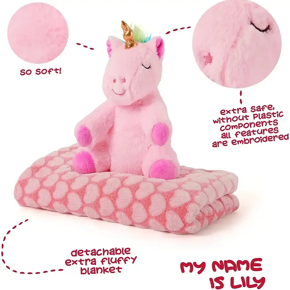 Плед Perletti Toys Lily Unicorn з м'якою іграшкою 120x80 см рожевий (P13069) - фото 3