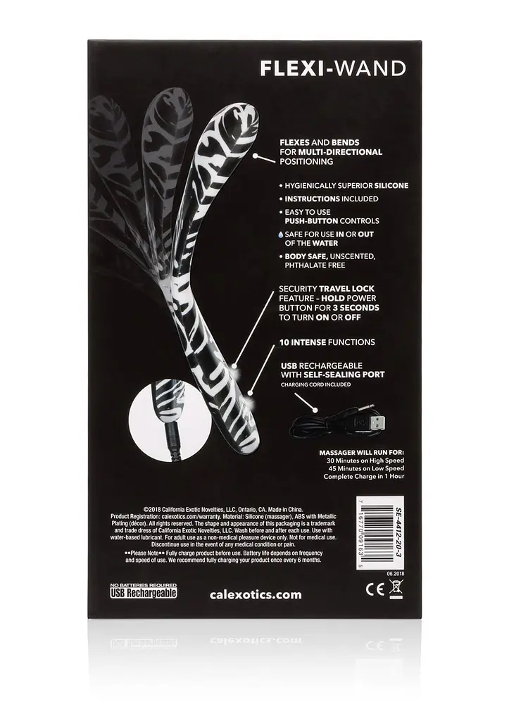 Вибратор CalExotics Hype FlexiWand 14 см (мульти) - фото 8