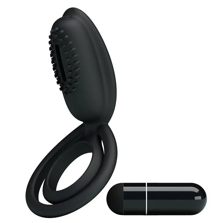 Віброкільце Pretty Love LyBaile Penis Ring Black, 10.5х2.5 см (чорний) - фото 4