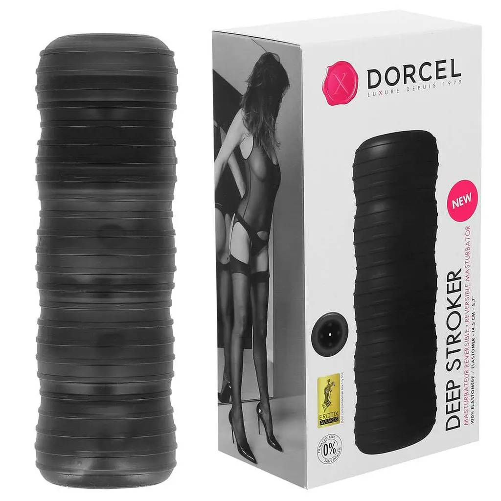 Двосторонній мастурбатор Dorcel Deep Stroker чорний - фото 2