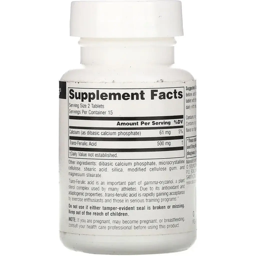 Транс-ферулова кислота Source Naturals Trans-Ferulic Acid 250 мг 30 таблеток - фото 2