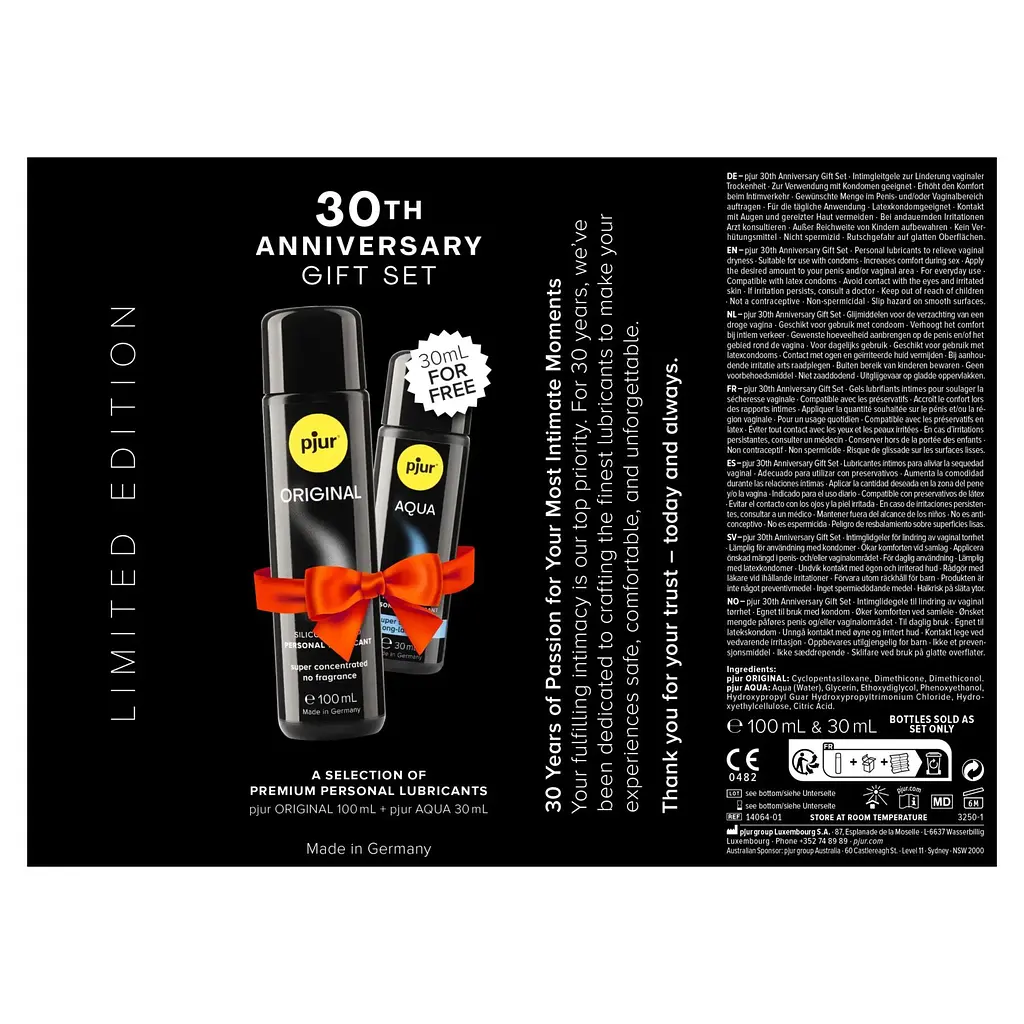 Набір Pjur Ювілейний лубрикантів 30th Anniversary Gift Set: Original 100 мл та Aqua 30 мл - фото 4