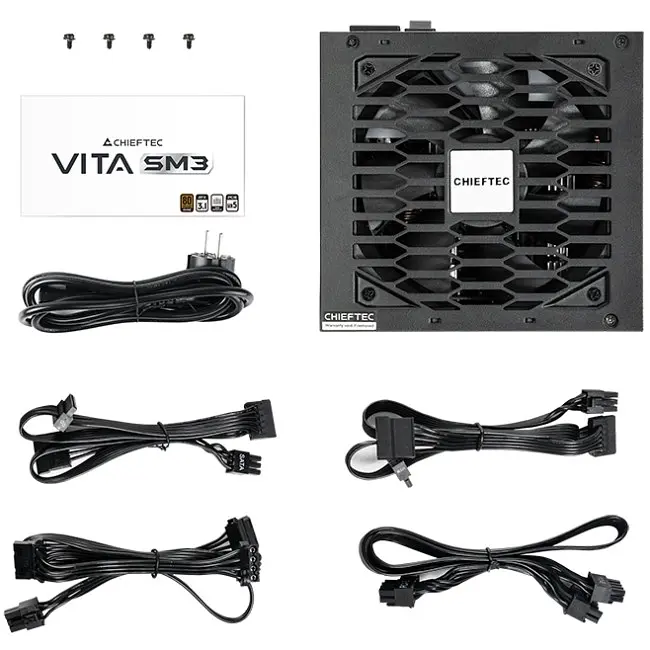 Блок живлення 850W Chieftec VITA SM3 BPX-850-C ATX 3.1 120mm, 80+ Bronze, Semi modular, Retail - фото 7