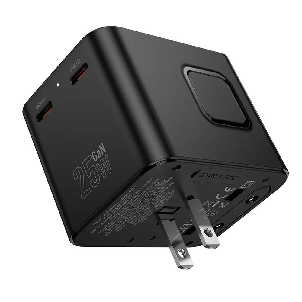 Мережевий зарядний пристрій Hoco AC31 USB/2 Type-C PD 25W чорний - фото 4