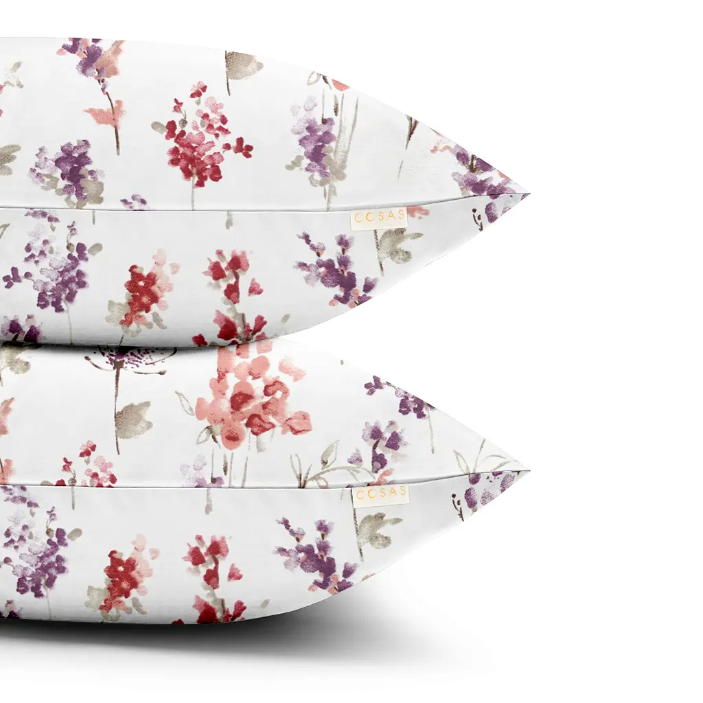 Комплект постільної білизни Cosas Watercolor flowers CS3 Євро фіолетовий (FlowersRedFio_Brick101_200) - фото 3