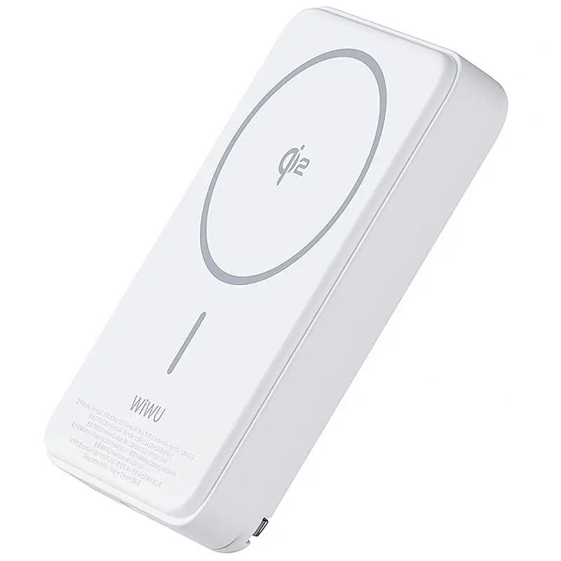 Портативний ЗП Power Bank WIWU Wi-P031 Magnetic з БЗП Qi2 30W 10000 mAh White - фото 5