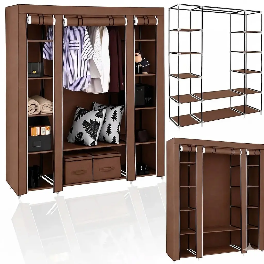 Тканинна шафа HCX Storage Wardrobe 88130 Коричневий - фото 2
