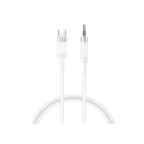 Аудіо-адаптер XO NB-R279B Type-c to 3.5 Brushed Clear Білий