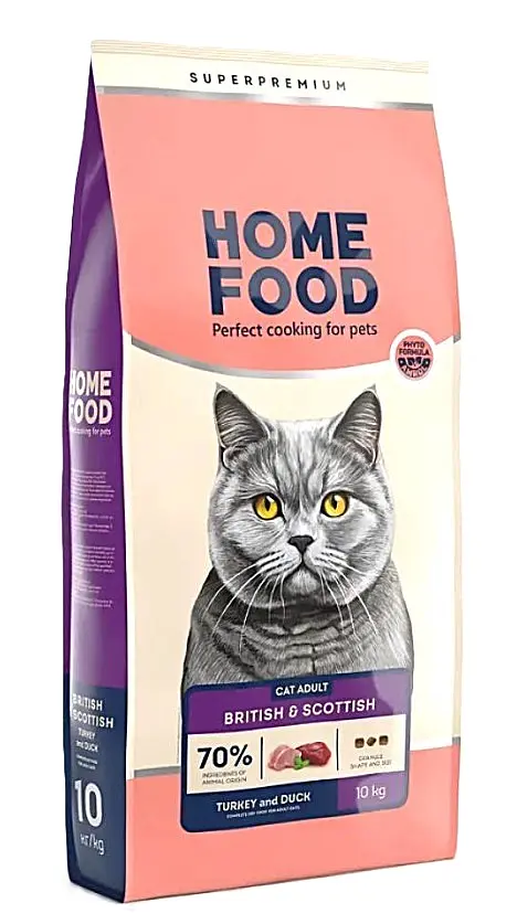 Сухий корм для котів Home Food Adult британська та шотландська породи 10 кг - індичка та качка ( ціна за 1 кг )