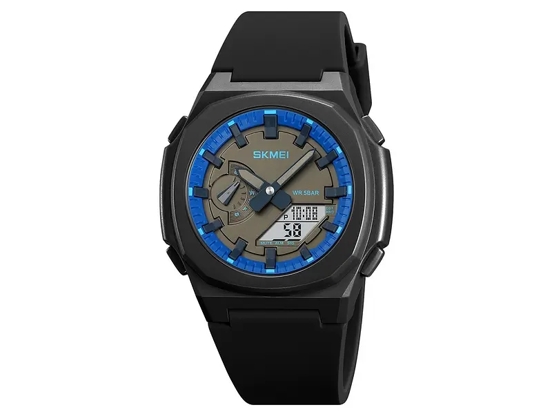 Чоловічий наручний годинник 2091BKBUWT Black-Blue-White Skmei acs0030300 - фото 2
