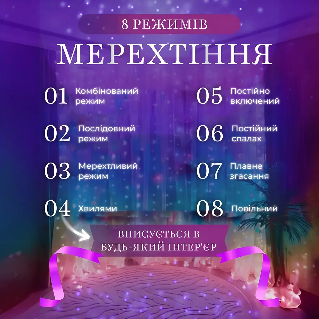 Гирлянда-штора GarlandoPro светодиодная 64 LED размер 1,5x1,5 м, мультиколор (ZWM2160LEDML) - фото 6