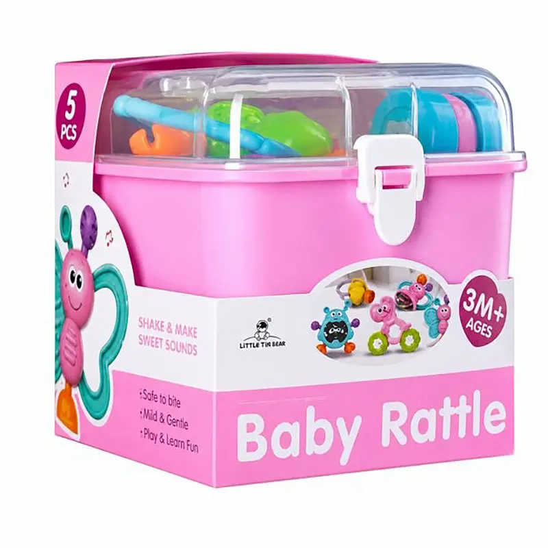 Набір дитячих брязкалець "Baby rattle" Bambi 3172(Pink) у наборі 5 штук
