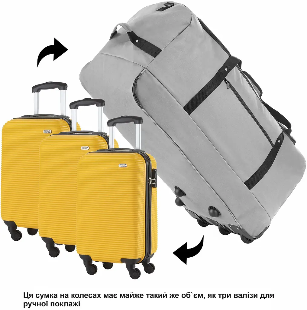 Сумка дорожня на колесах TravelZ Wheelbag 100 Liter Grey (603092) - фото 10