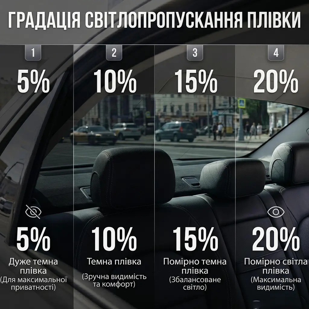 Тонувальна плівка Професійна VLT 20% IR 60% UV 90% Ширина 50 см Довжина 1 Метр Антицарапка (AS20) - фото 4