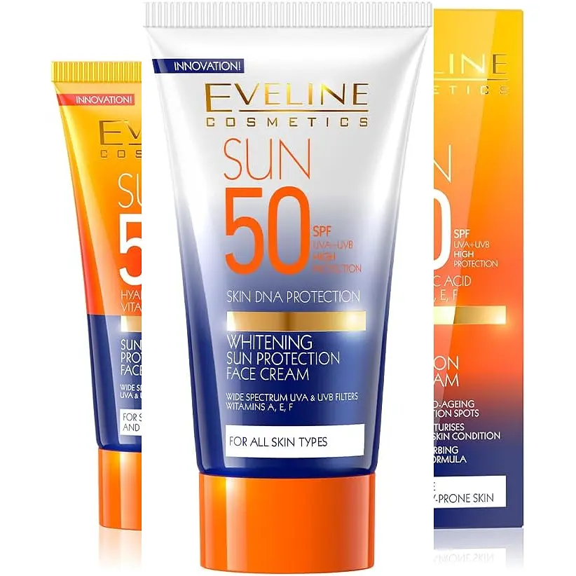 Сонцезахисний відбілюючий крем для обличчя Eveline з фільтром SPF 50, 50 мл - фото 2