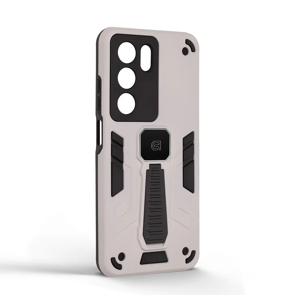 Чехол для Realme C73 5G, Proover, серый, с подставкой и магнитом, противоударный, ударопрочный, бронированный, панель-накладка, защита всего корпуса, термополиуретан (TPU) + поликарбонат (PC), ArmorStandart (ARM86771) - фото 2