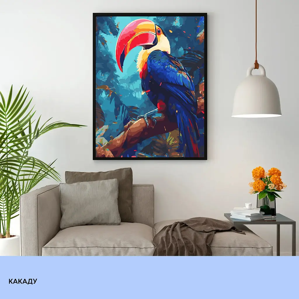 Набір для розпису по номерах "Какаду" 40*50 см, IDEA2-GX47438, ТМ "99IDEAS" - фото 3