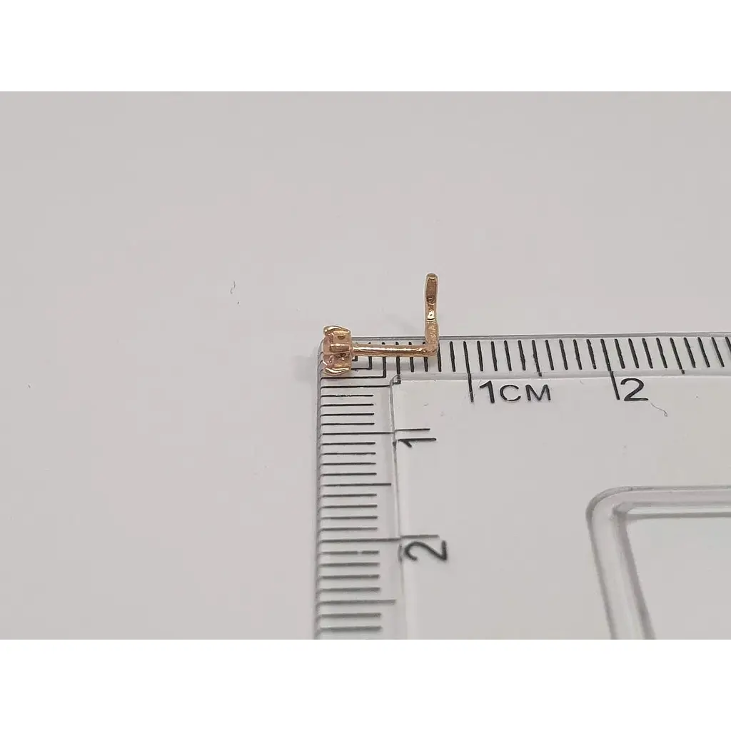 Золотая серьга-пирсинг в нос Dear с фианитом. 1017.1 Розовый (светлый) - фото 5