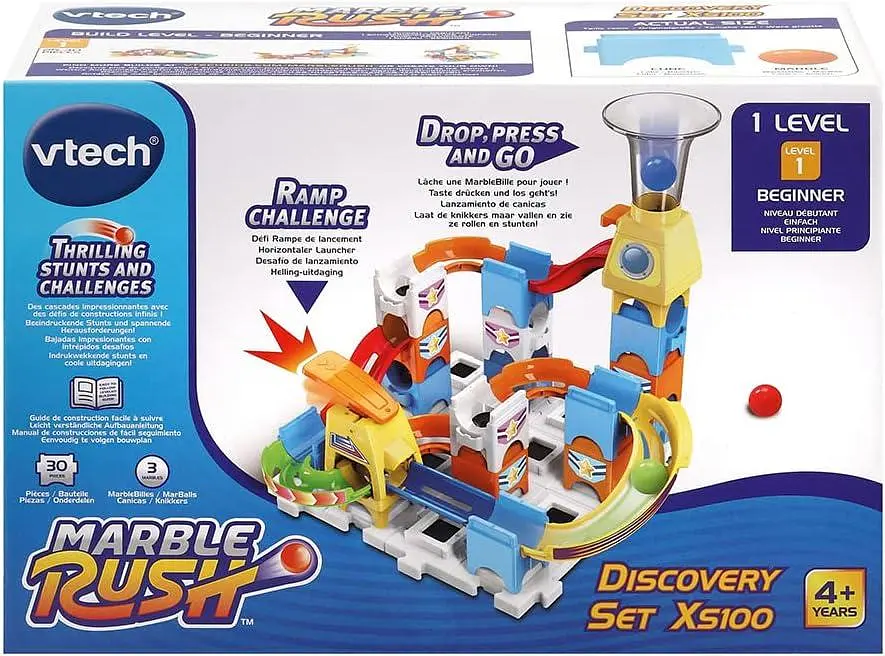 Конструктор лабіринт VTech Marble Rush Discovery XS100 кульковий трек 30 деталей 3 кульки STEM-конструктор від 4 років (SKU-326) - фото 8