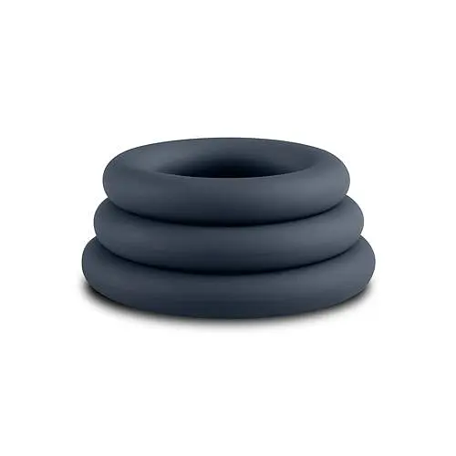 Набір ерекційних кілець Boners 3-Piece Cock Ring Set 3 шт. сірий - фото 3