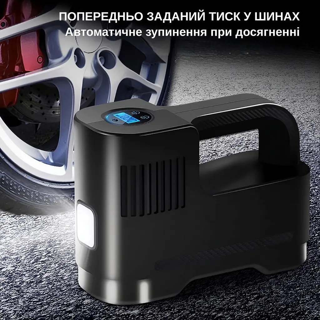Портативный компрессор Yaoen 217 Digital 150PSI (YPSCD7515B 5385) Черный - фото 4