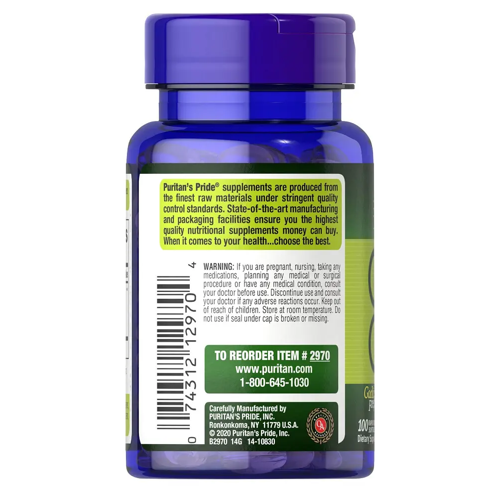 Натуральна добавка Puritan's Pride Garlic Oil 1000 mg 100 капсул - фото 3