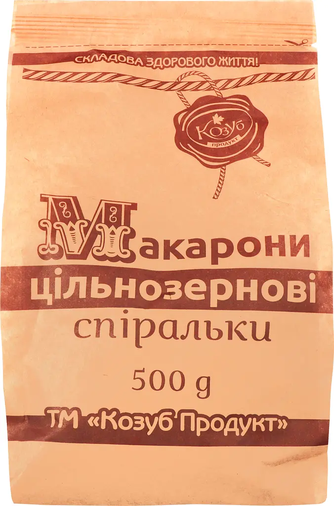 Макаронні вироби Козуб продукт Спіральки, цільнозернові, 500 г (689387) - фото 3