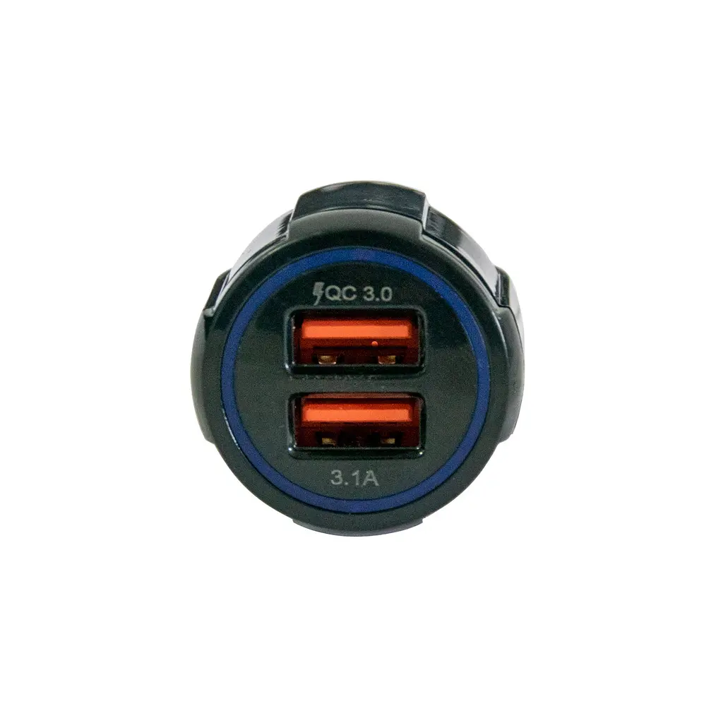 Автомобильный зарядный адаптер SY681, 2 порта USB, быстрая зарядка QC3.0, ток 3.1А, с подсветкой, черный - фото 5