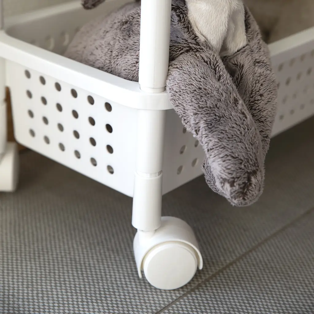 Этажерка трехярусная на колесиках MVM, белая (FH-23 WHITE) - фото 4