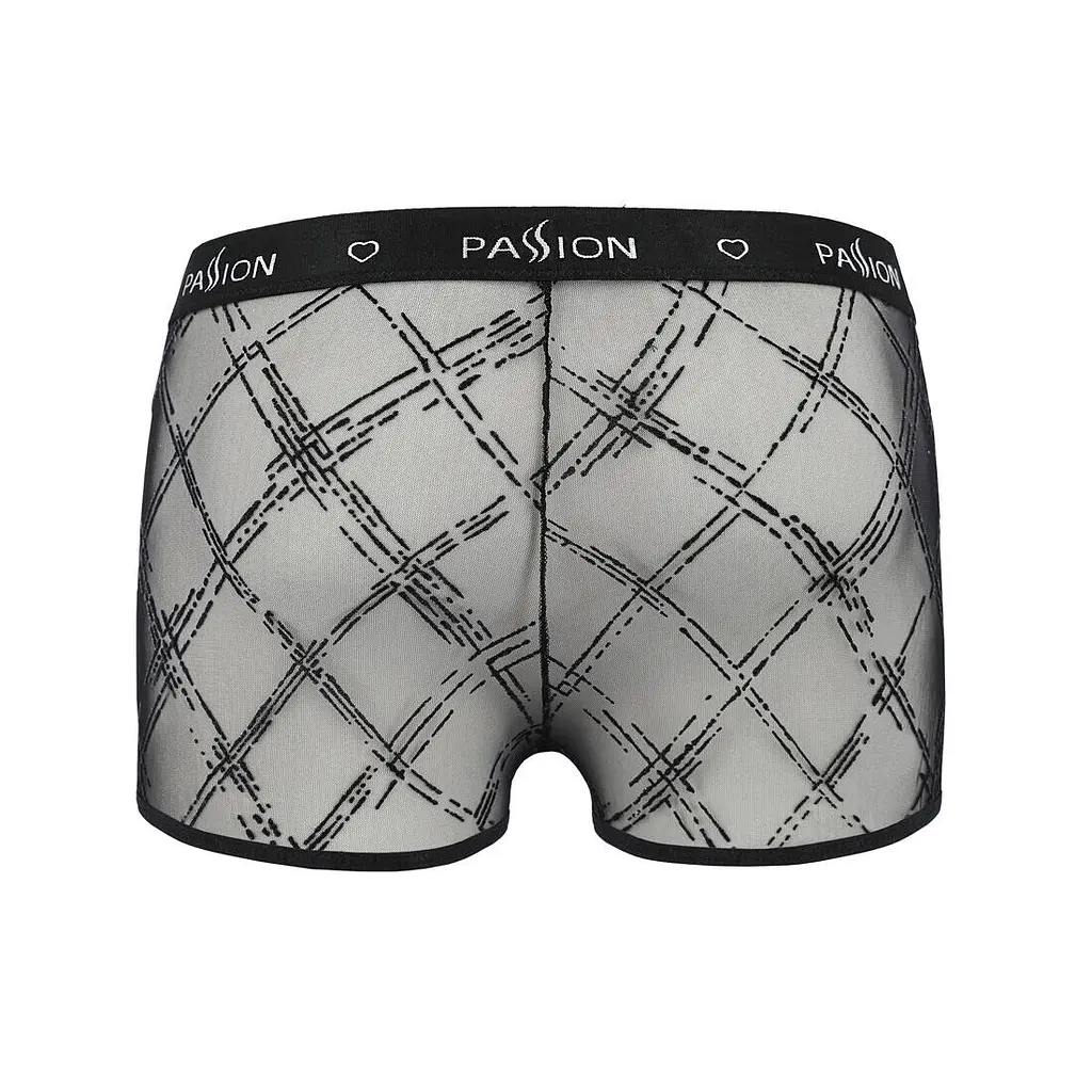 Чоловічі прозорі боксери Passion 032 SHORT JAMES L/XL Black, сітка - фото 6