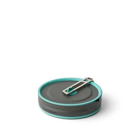 Кастрюля складная с чехлом Sea to Summit Frontier UL Collapsible Pot w/Sack, 2.2 L Серый-Бирюзовый - фото 3