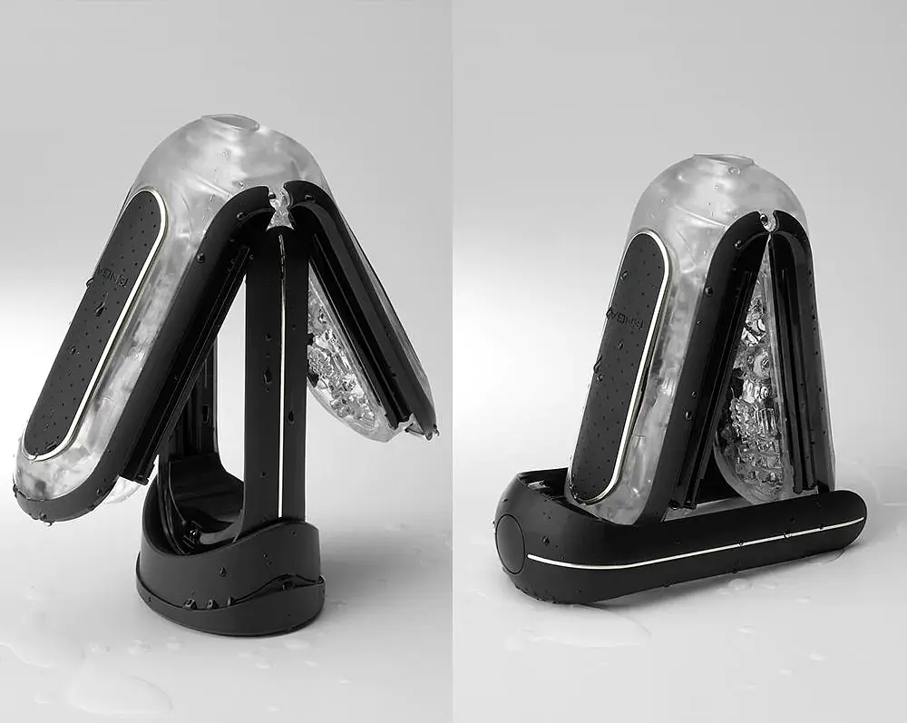 Мастурбатор Tenga Flip Zero Electronic Vibration Black із змінною інтенсивністю, розкладний, 18х7.5 (чорний) - фото 5