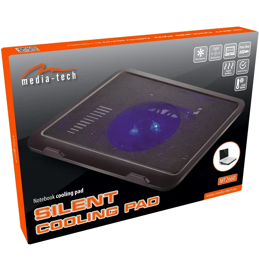 Підставка для ноутбука Media-Tech SILENT COOLING PAD (MT2660) max. 15,6" - фото 5