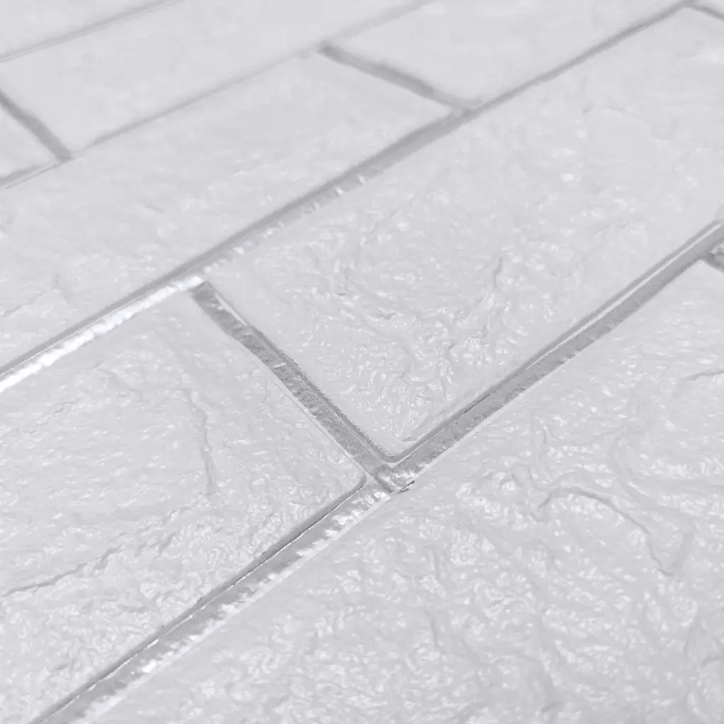 Самоклеюча декоративна 3D панель 3D Loft під білу матову цеглу зі сріблом 700x770x5 мм - фото 3