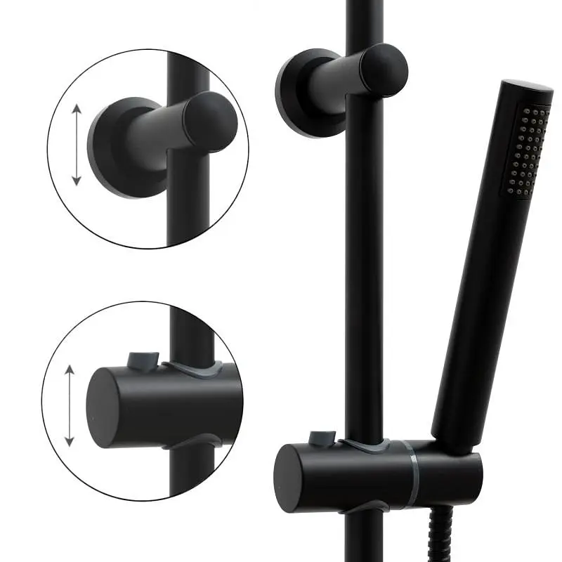 Душова система Yoka Ferra 25 Black з термостатом BP.FERRA-THERM-25-BLK, Чорний матовий - фото 6